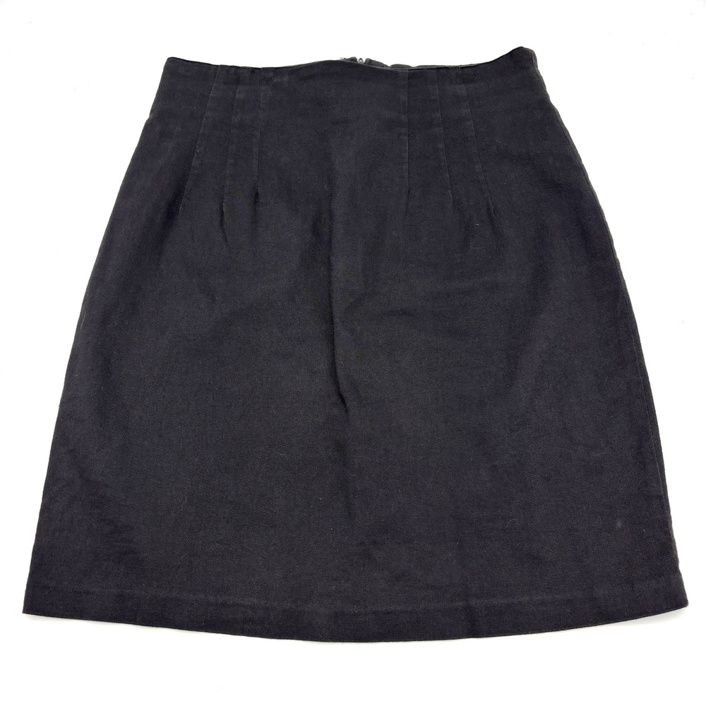 Vintage 90s Stringbean Black Cotton Stretch Pencil Skirt 7/8 26x18.5" USA Made